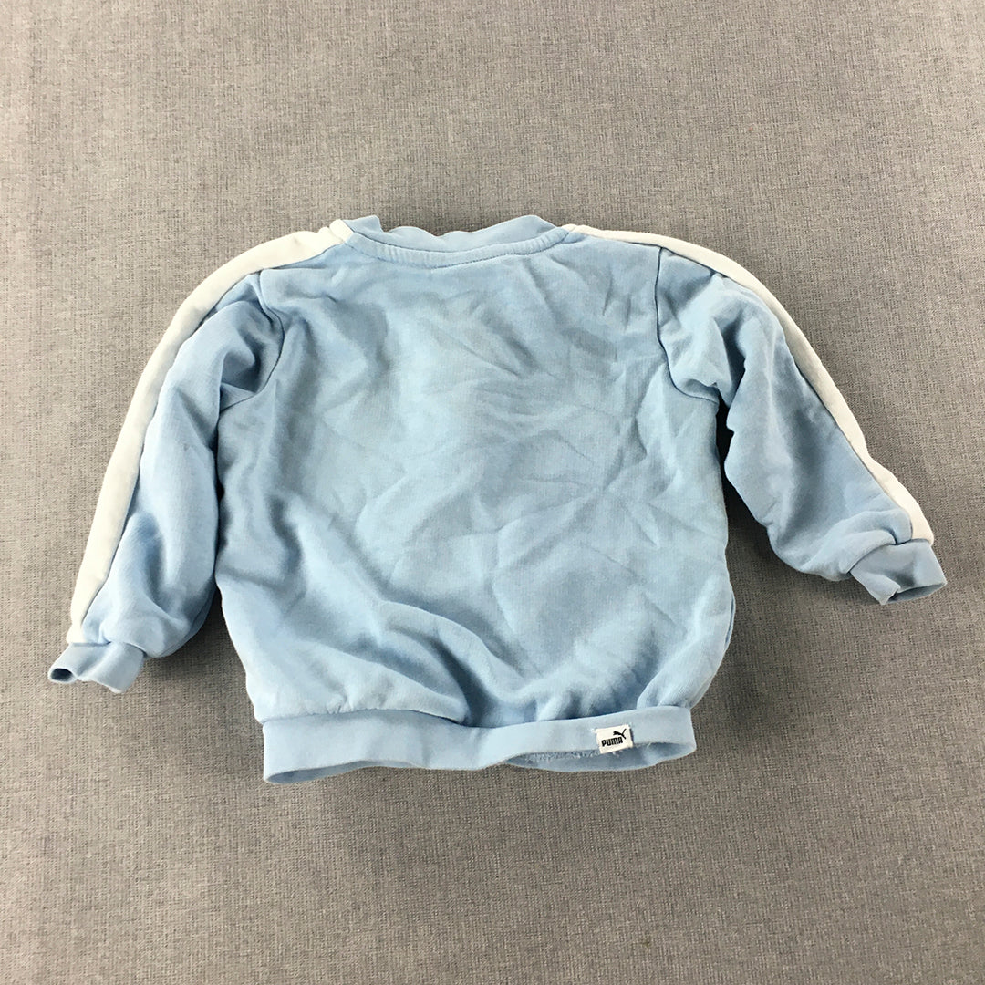 Puma Baby Jacket Size 9 - 12 Months Blue Logo Zip-Up Coat