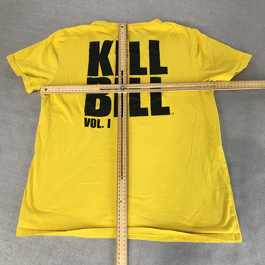 Kill Bill Mens T-Shirt Size L Yellow Short Sleeve Licensed Movie Tee