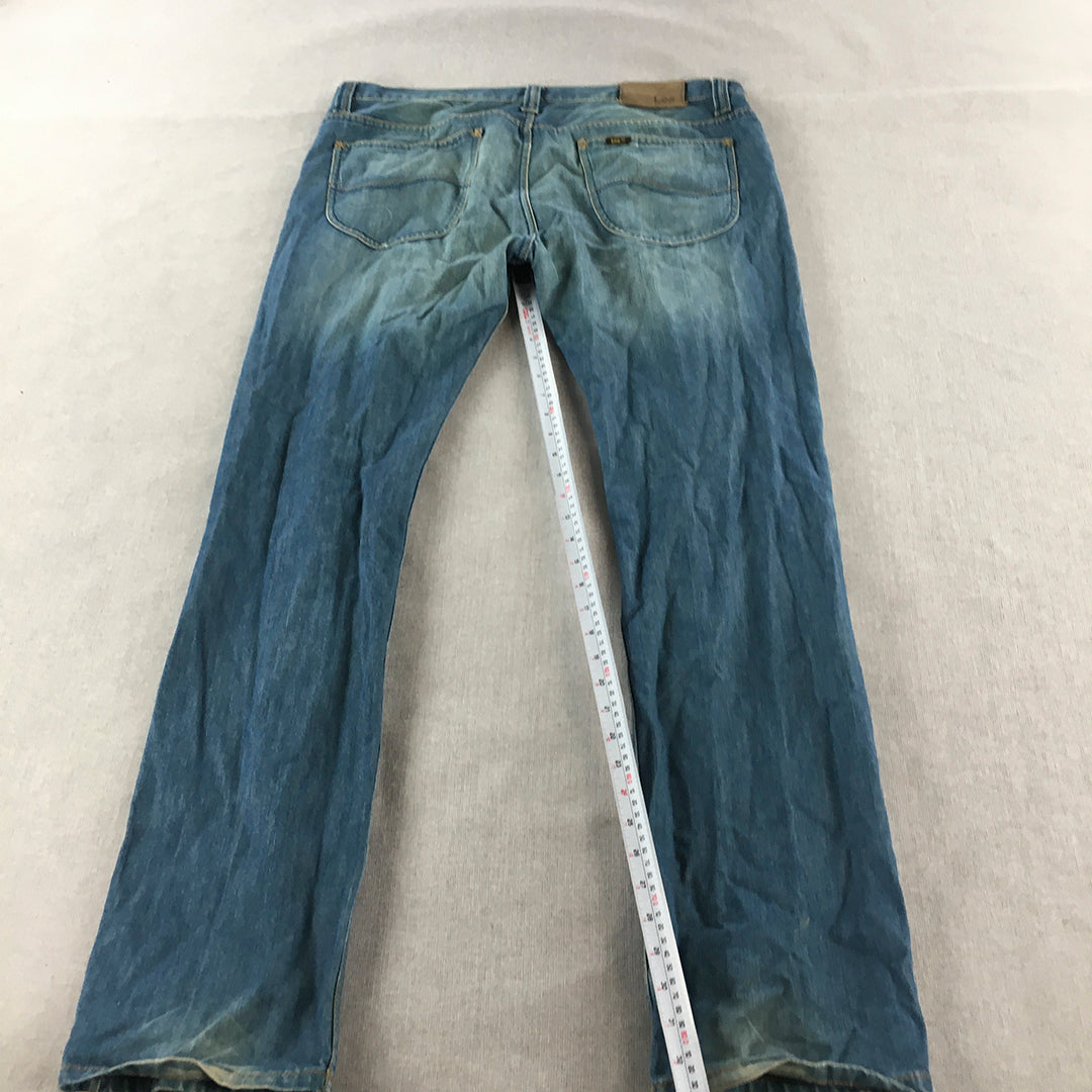 Vintage Lee Mens Jeans Size 38 x 34 Blue Straight Leg Denim