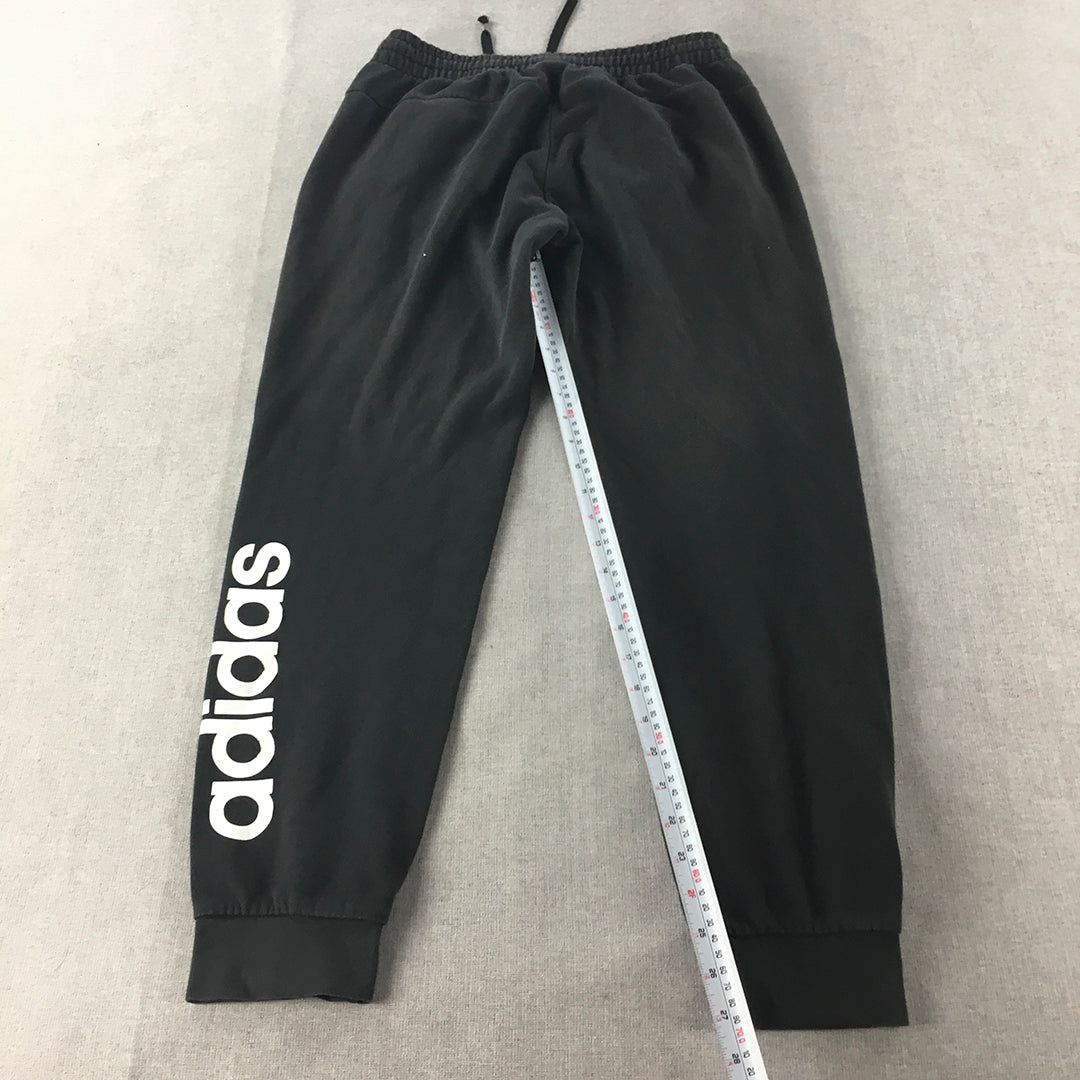 Adidas Mens Tracksuit Pants Size M Black Drawstring Pockets Jogger