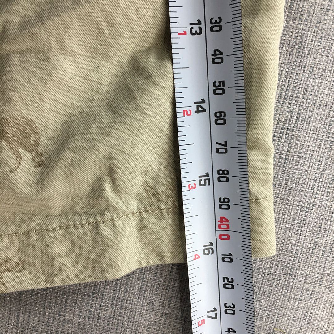 Uniqlo Kids Boys Chino Shorts Size 9 - 10 Years Brown Elephant Pattern