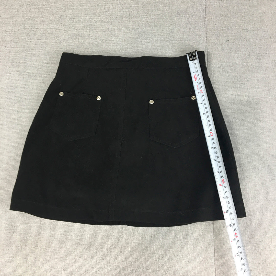 Vinni 18 Womens Mini Skirt Size M Black Pockets