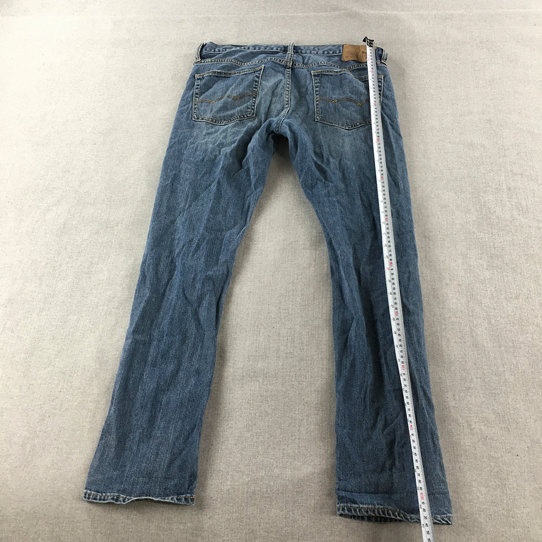 American Eagle Mens Jeans Size 33 x 32 Blue Slim Straight Denim