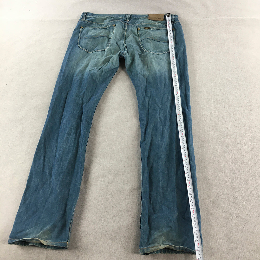 Vintage Lee Mens Jeans Size 38 x 34 Blue Straight Leg Denim