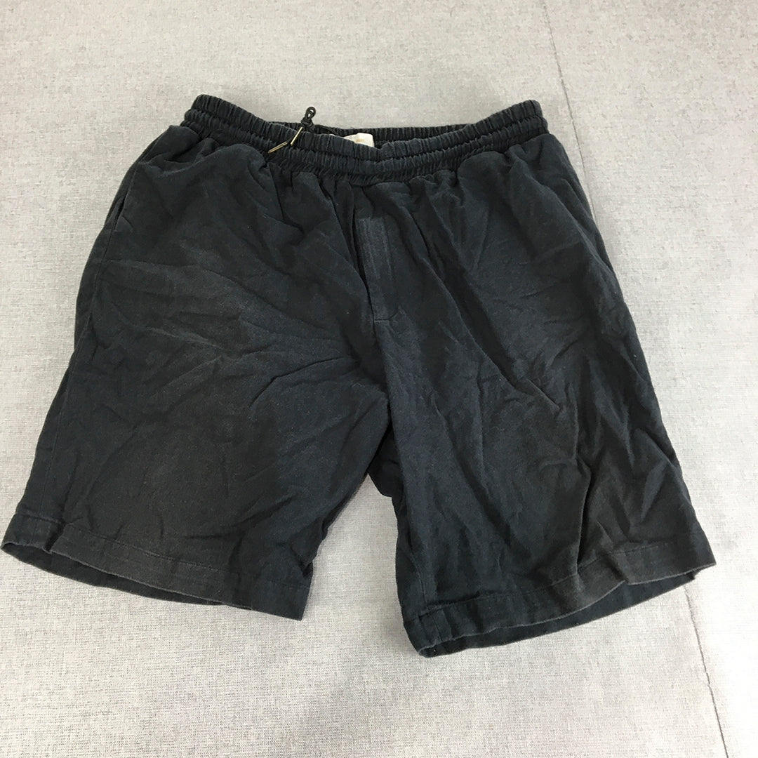 Aime Leon Dore Mens Shorts Size L Black Wool Blend Drawstring Elastic Waist