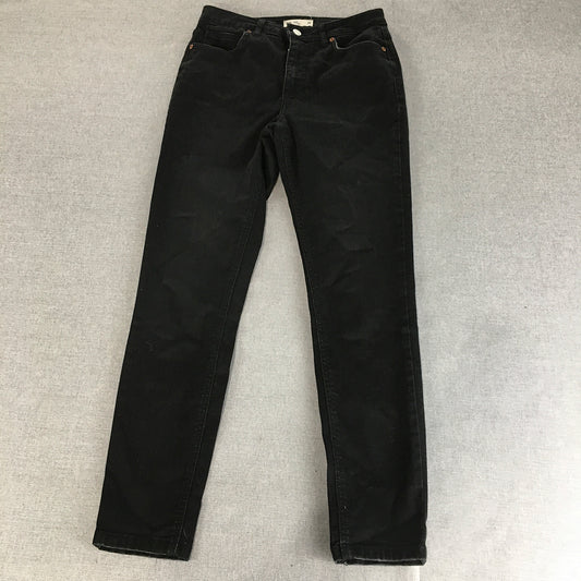 RE: Womens Skinny High Rise Jeans Size 10 Black Dark Wash Stretch Denim