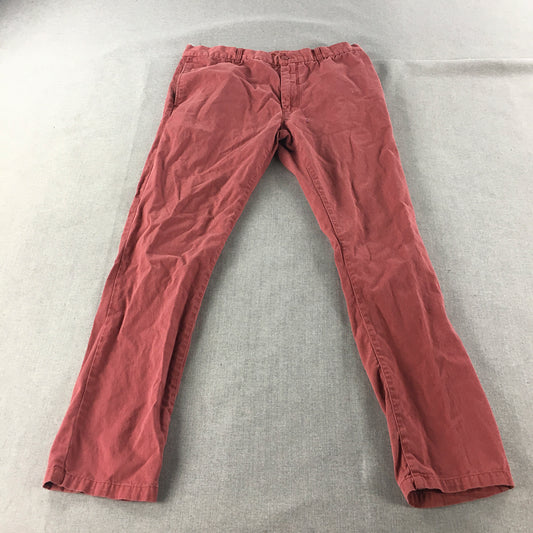 Stray Mens Chino Pants Size 36 Red Pockets