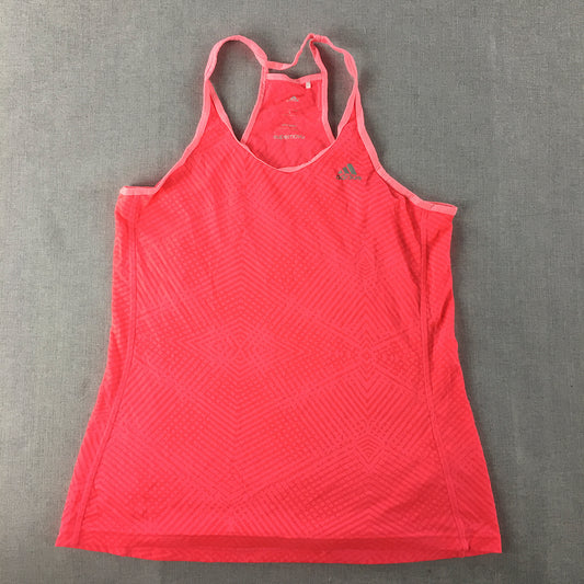 Adidas Supernova Womens Tank Top Size L Hot Pink Logo Sleeveless Singlet Shirt