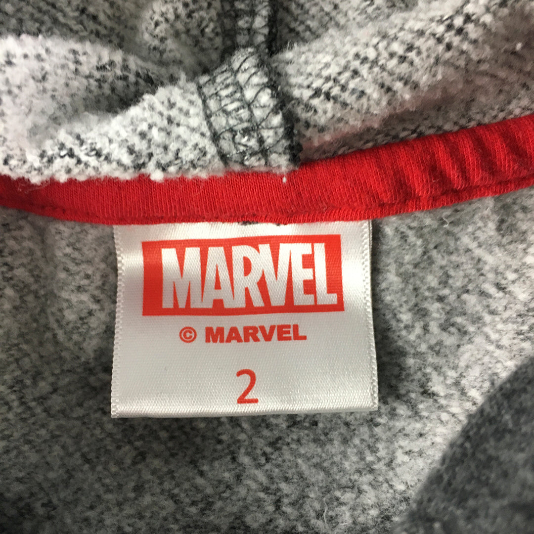 Marvel Spider-Man Kids Hoodie Sweater Size 2 Toddler Grey Jumper