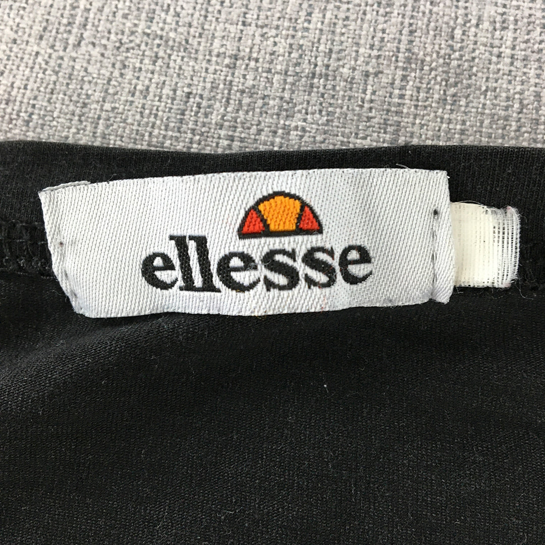 Ellesse Mens T-Shirt Size S Black Short Sleeve Crew Neck Tee