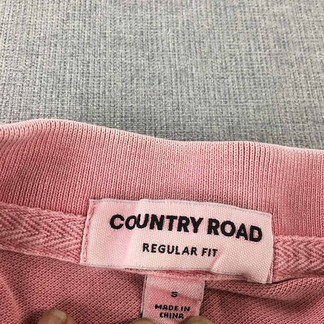 Country Road Mens Polo Shirt Size S Pink Collared Short Sleeve Rugby