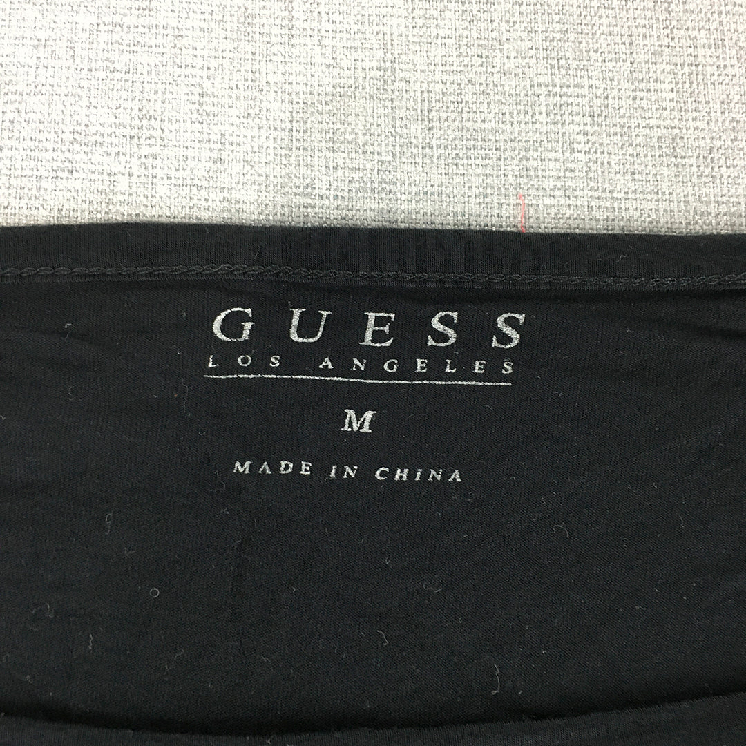 Guess Womens T-Shirt Size M Black Logo Short Sleeve Top