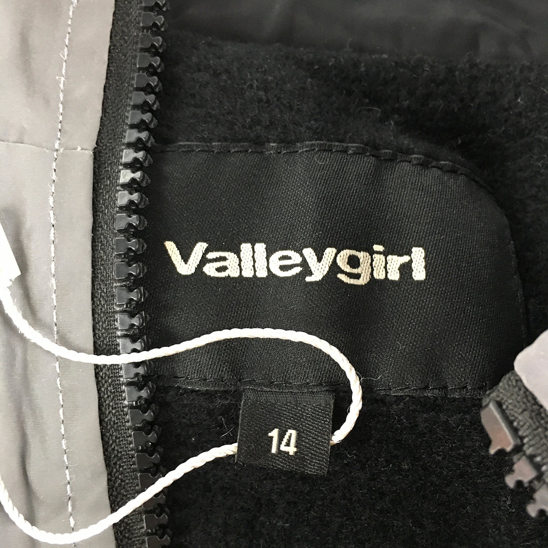 Valleygirl Womens Jacket Size 14 Grey Zip-Up Cropped Windbreaker Coat