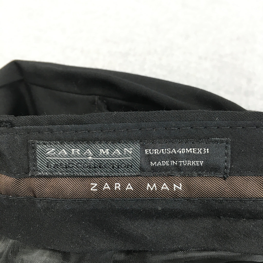 Zara Man Dress Pants Size 31 Black Straight Pockets Formal