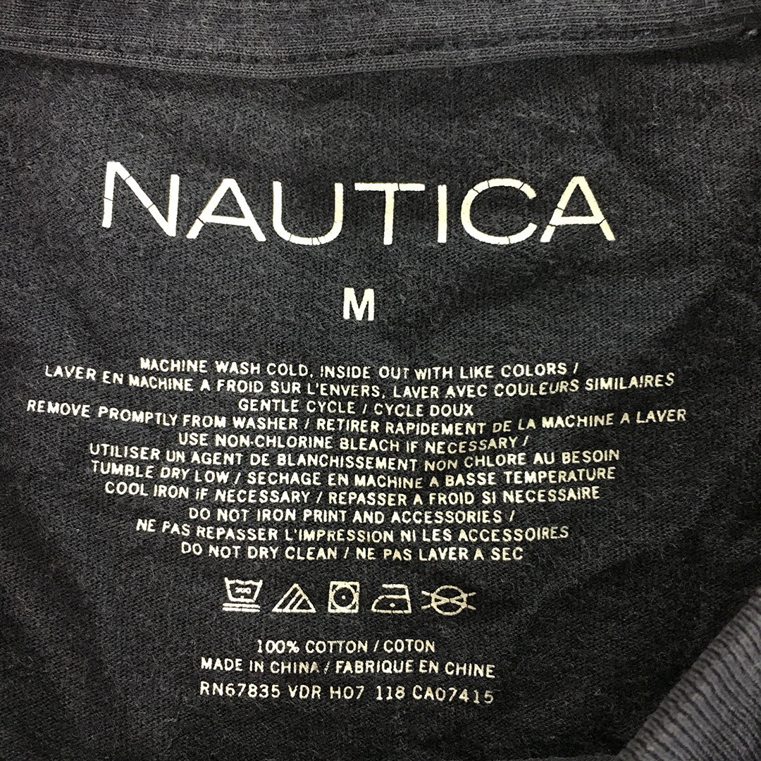 Nautica Mens T-Shirt Size M Blue Logo Short Sleeve Crew Neck Tee