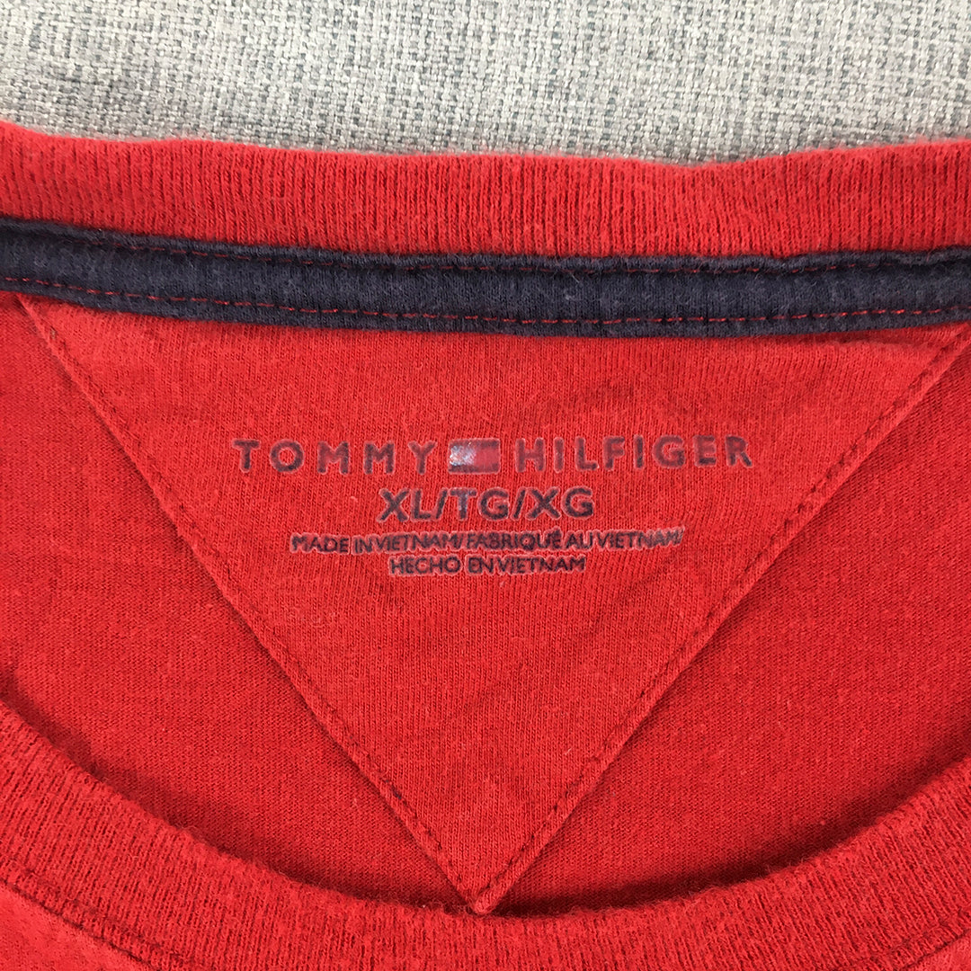 Tommy Hilfiger Mens T-Shirt Size XL Red Logo Short Sleeve Crew Neck Tee