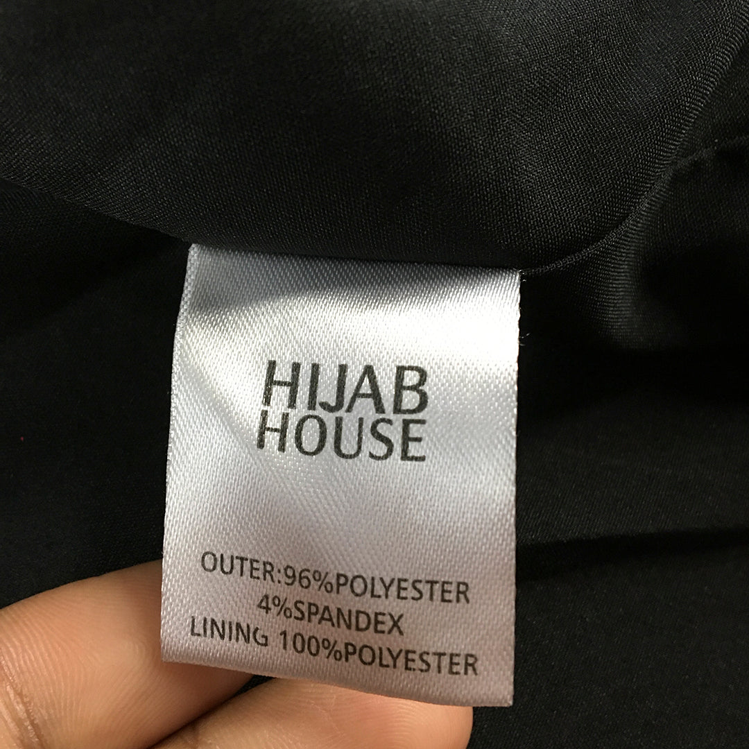 Hijab House Womens Pea Coat Size 10 Black Double Breasted Collared Gold Button