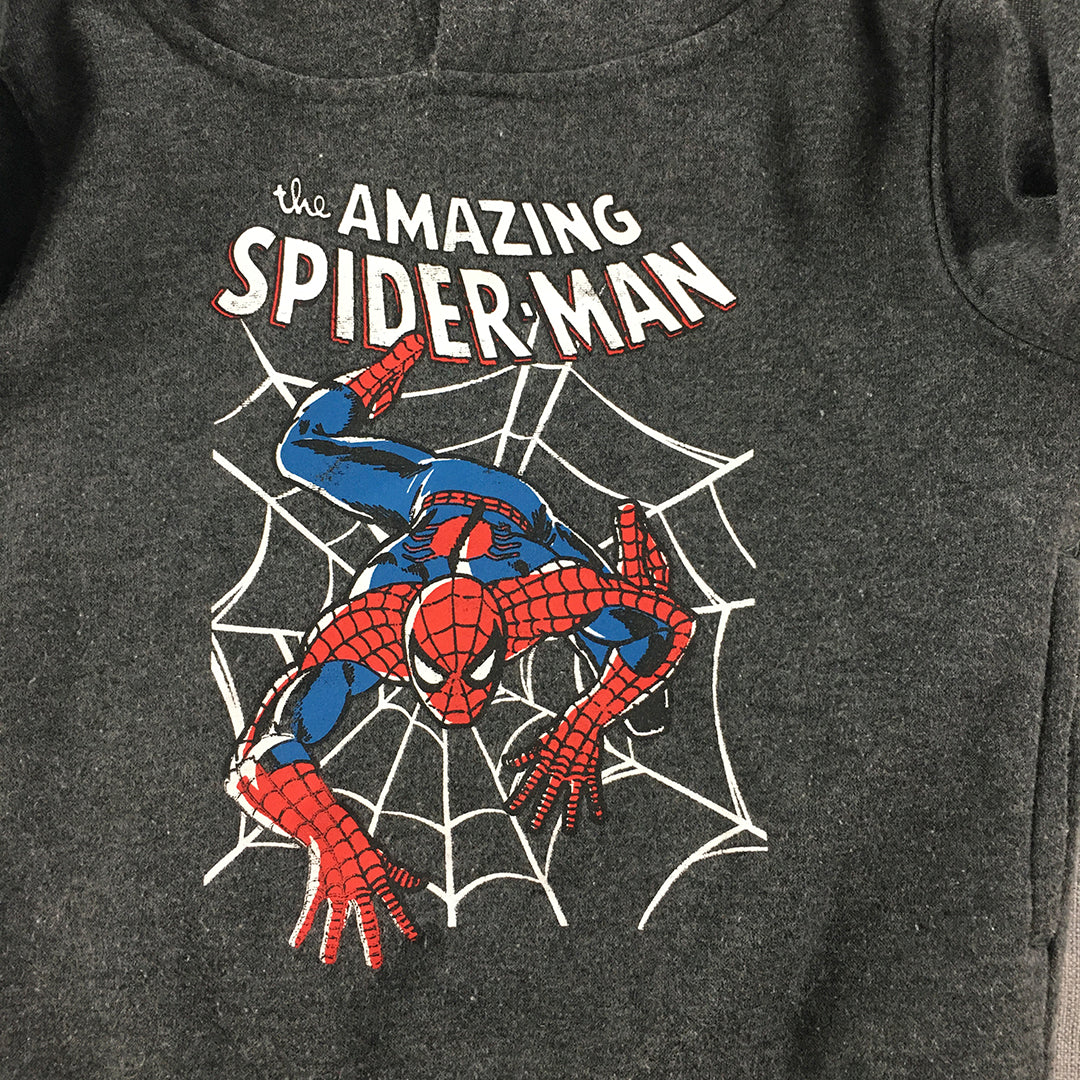 Marvel Spider-Man Kids Hoodie Sweater Size 2 Toddler Grey Jumper