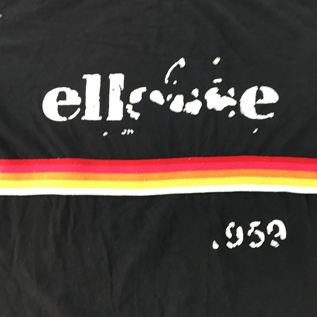 Ellesse Mens T-Shirt Size S Black Short Sleeve Crew Neck Tee