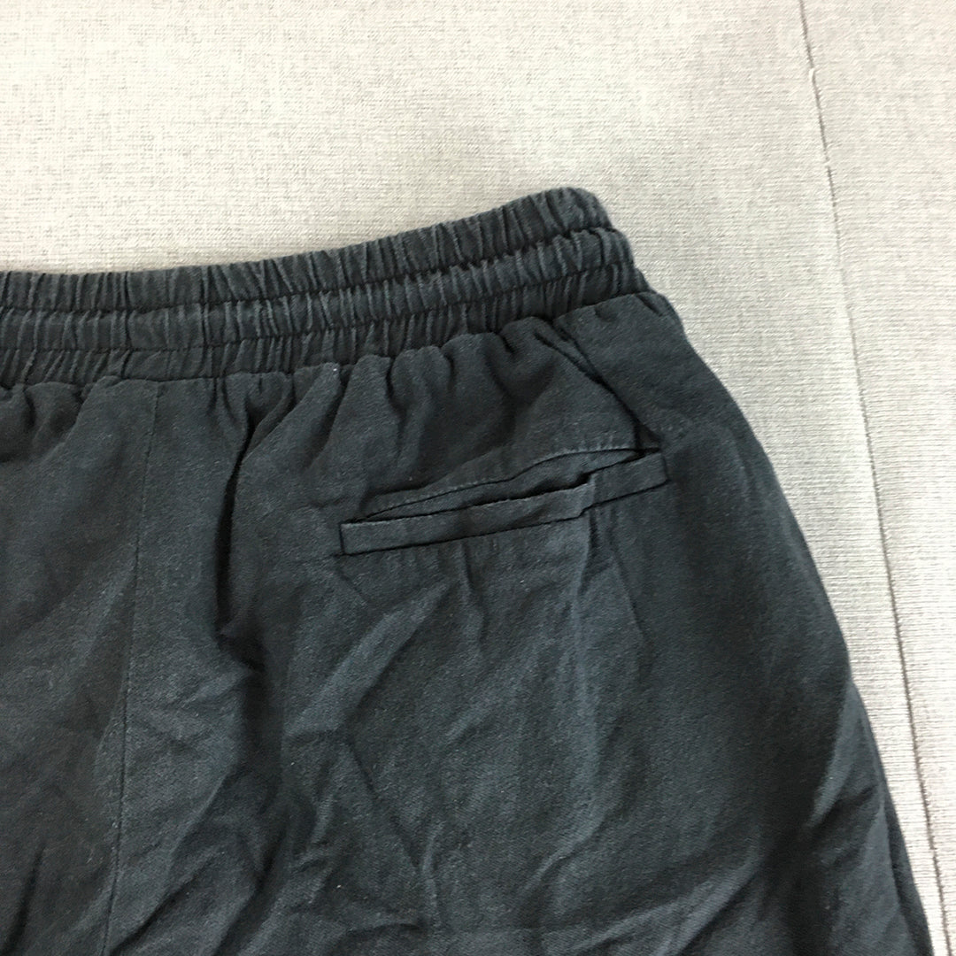 Aime Leon Dore Mens Shorts Size L Black Wool Blend Drawstring Elastic Waist