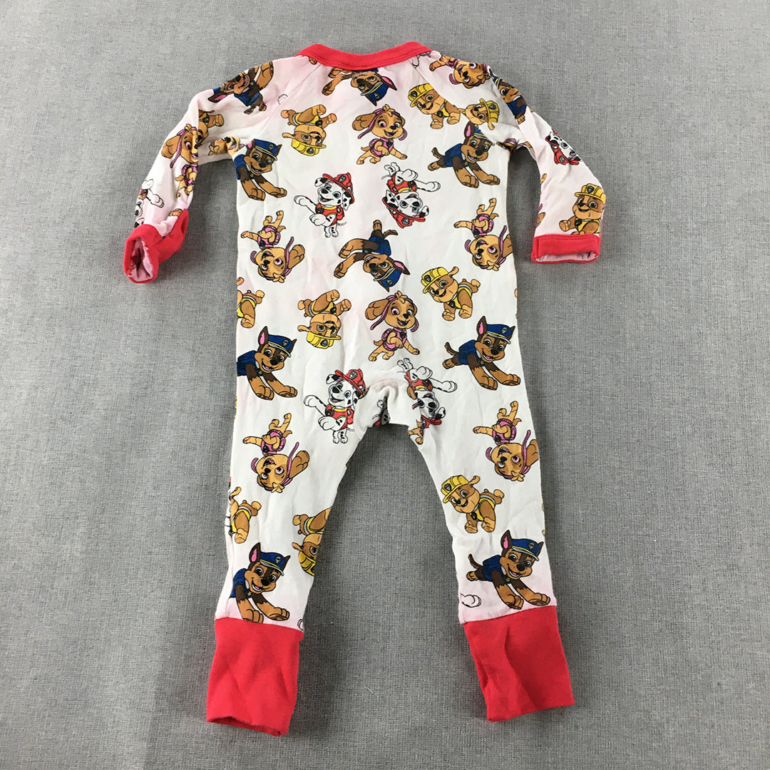 Paw Patrol Baby Jumpsuit Size 0 (6 - 12 Months) Zip Up White One-Piece Romper