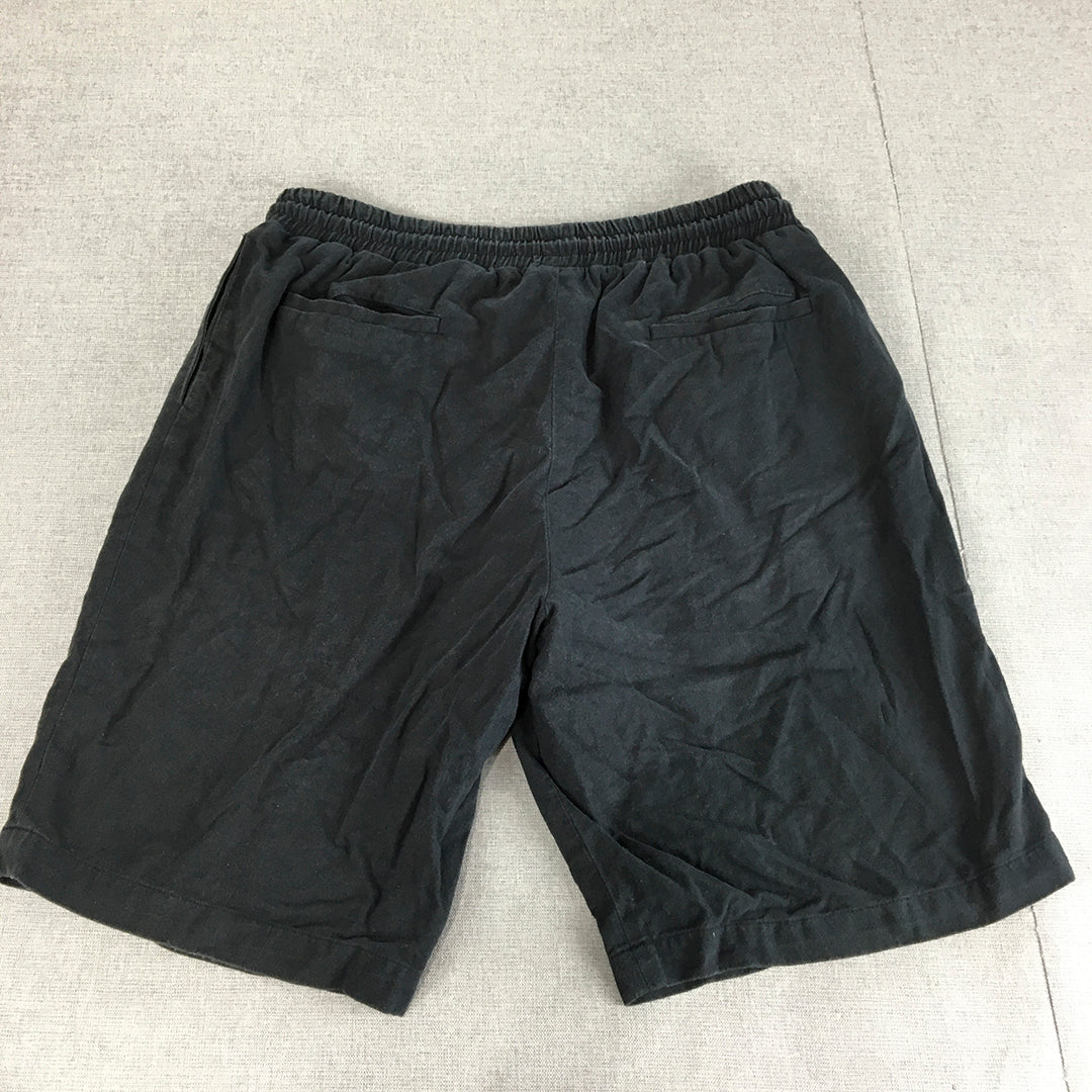 Aime Leon Dore Mens Shorts Size L Black Wool Blend Drawstring Elastic Waist