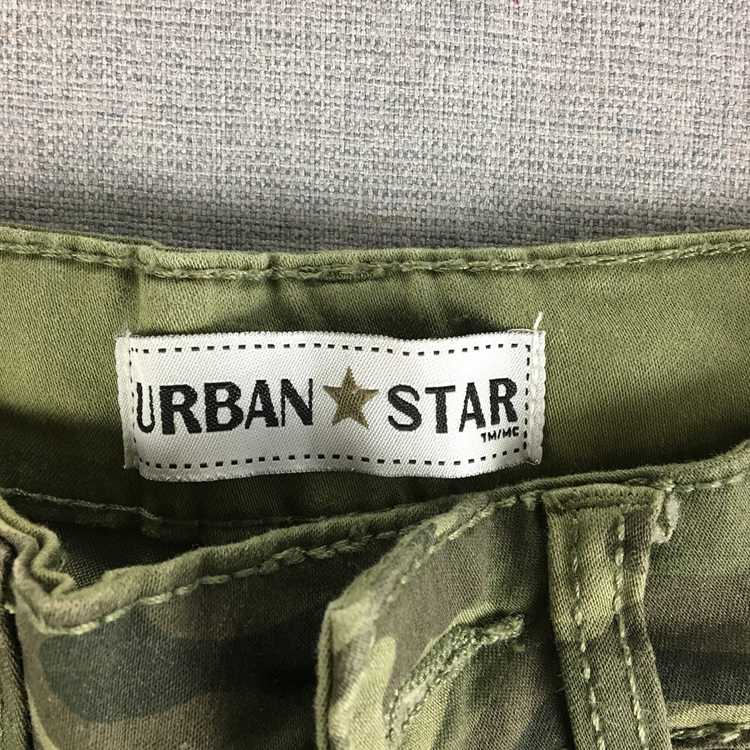 Urban Star Womens Camo Jeans Size 10 Green Skinny Stretch Denim