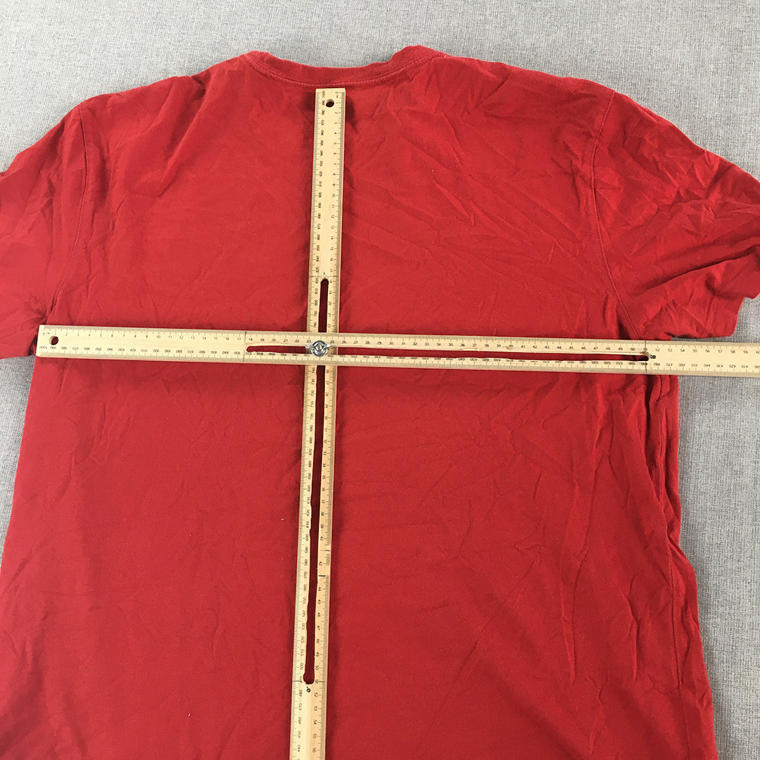 Tommy Hilfiger Mens T-Shirt Size XL Red Logo Short Sleeve Crew Neck Tee