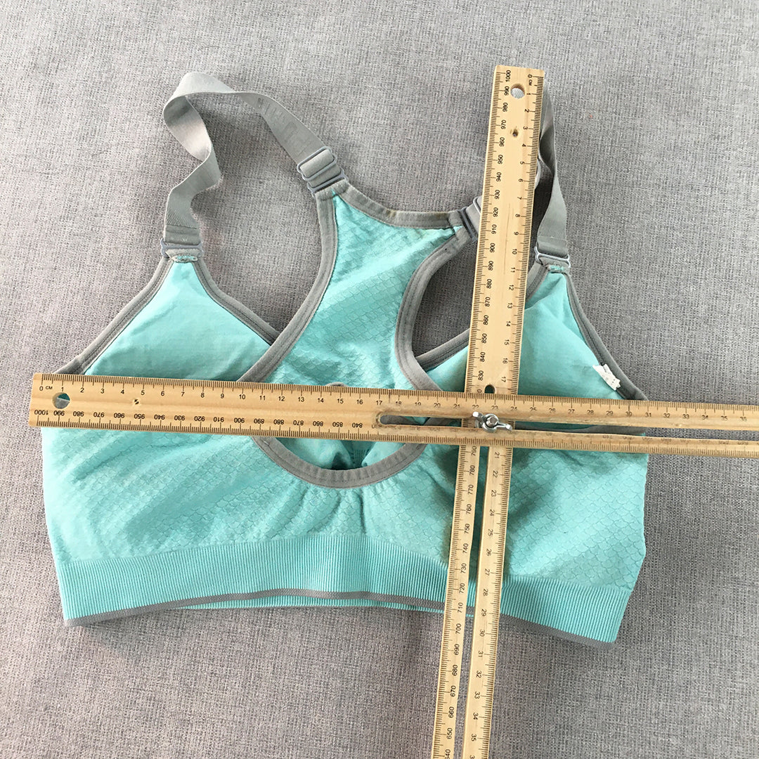 Puma Womens Sports Bra Size M Blue Logo Cropped Top