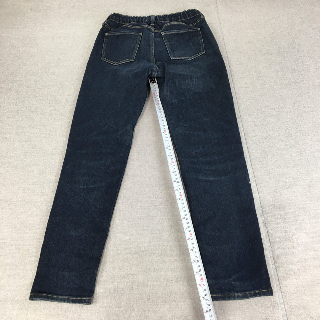 Uniqlo Kids Skinny Jeans Size 11 - 12 Years Blue Dark Wash Elastic Waist