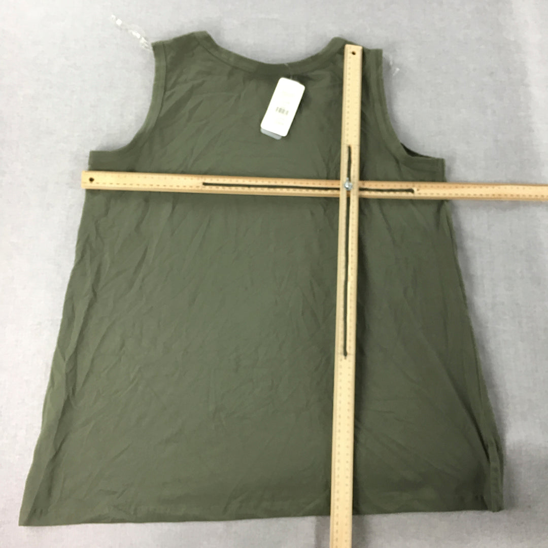 NEW Autograph Womens Tank Top Size 16 Khaki Green Sleeveless Shirt