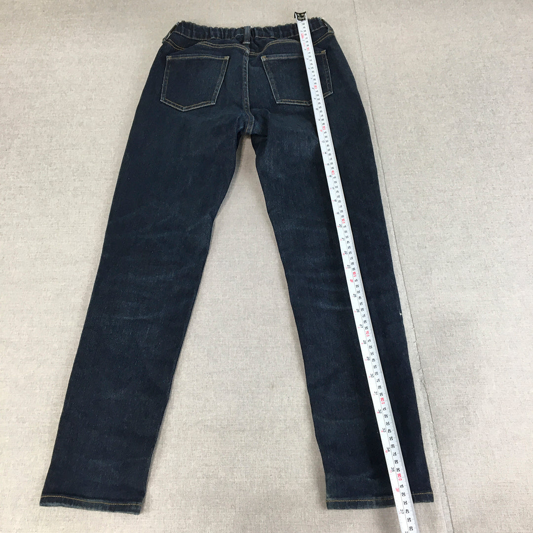 Uniqlo Kids Skinny Jeans Size 11 - 12 Years Blue Dark Wash Elastic Waist