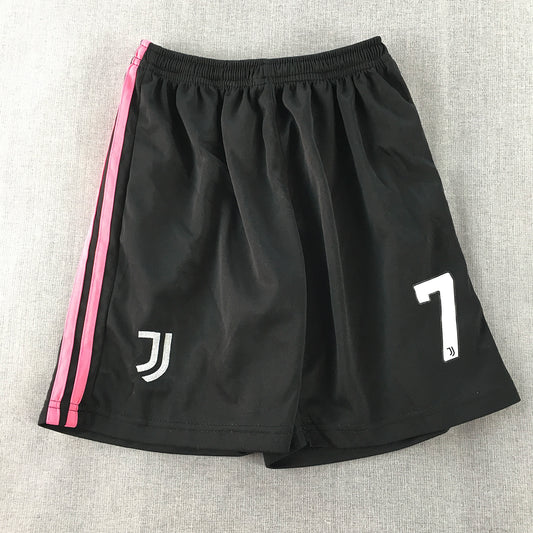 Juventus Kids Boys Shorts Youth Size S (8 - 10 Years) Black 7 Elastic Waist