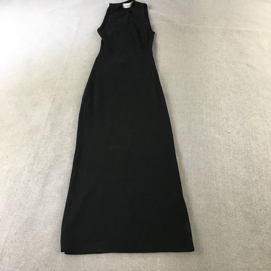 Lover Womens Bodycon Dress Size 8 Black Knit Sleeveless Stretch Midi