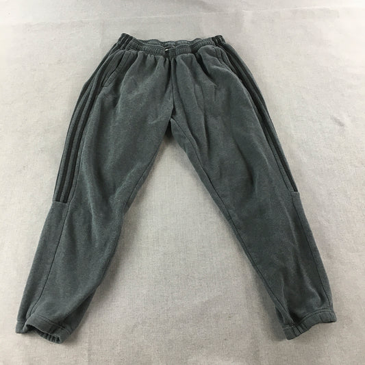 Adidas Mens Tracksuit Pants Size L Grey Logo Striped Jogger