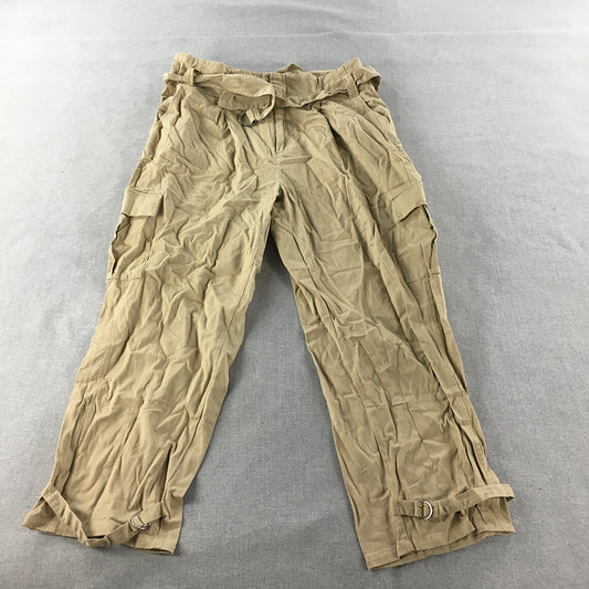 Piper Womens Cargo Pants Size 16 Brown Utility Pockets Belted