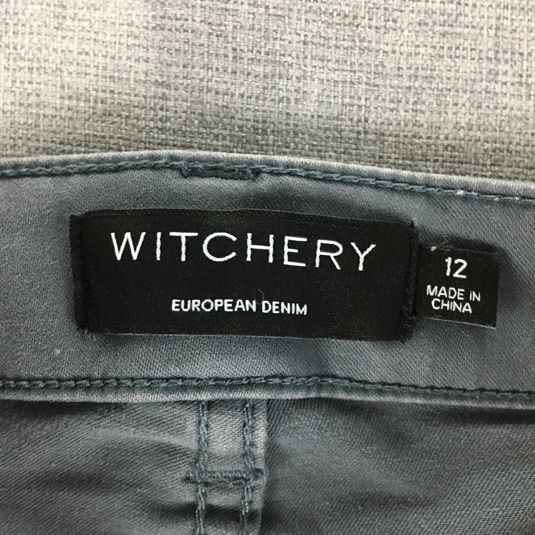 Witchery Womens Skinny Jeans Size 12 Grey Stretch Denim