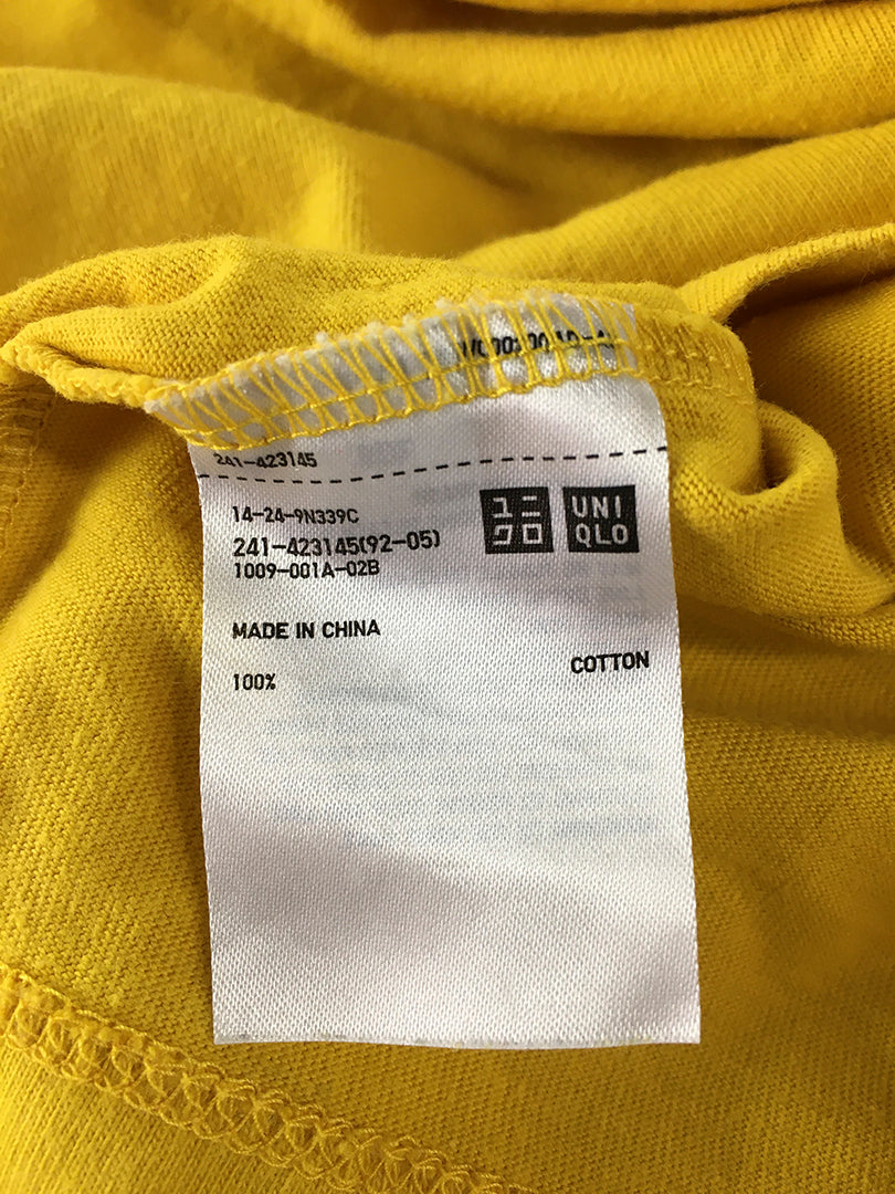 Uniqlo UT x Verdy T-Shirt Adult Size S Yellow Rise Again Short Sleeve