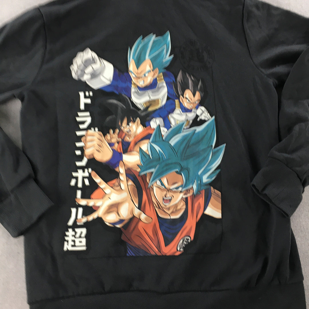 Dragon Ball Super Mens Hoodie Sweater Size S Black Pockets Jumper