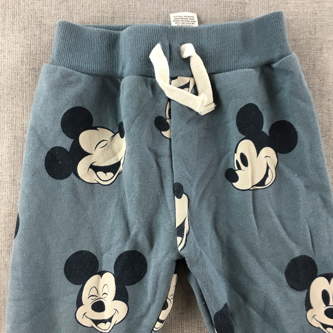 Disney Kids Pants Size 2 (18 - 24 Months) Blue Mickey Mouse Drawstring