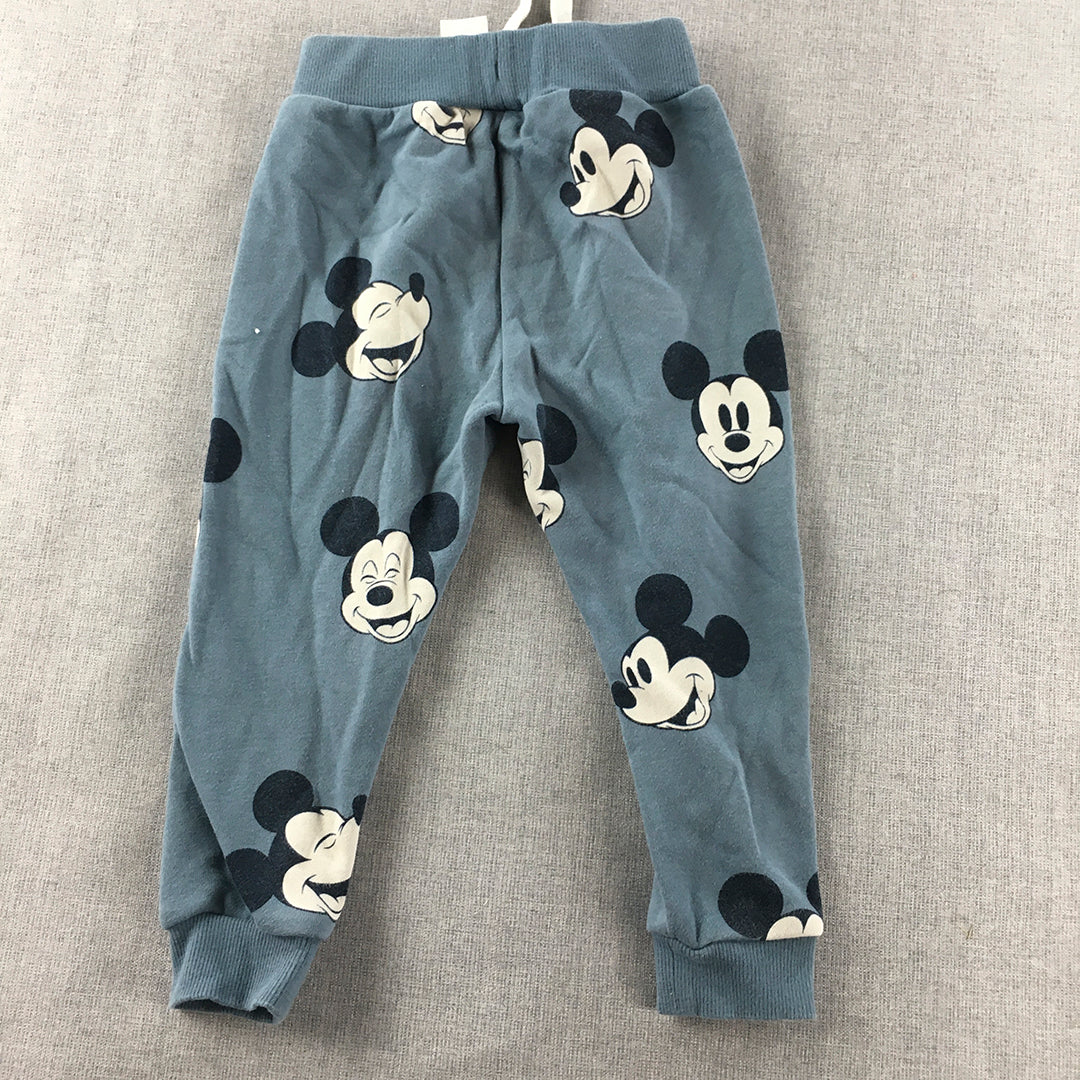 Disney Kids Pants Size 2 (18 - 24 Months) Blue Mickey Mouse Drawstring