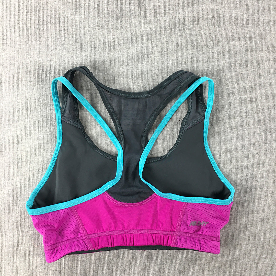 New Balance Womens Sports Bra Size XS Purple Logo Cropped Top