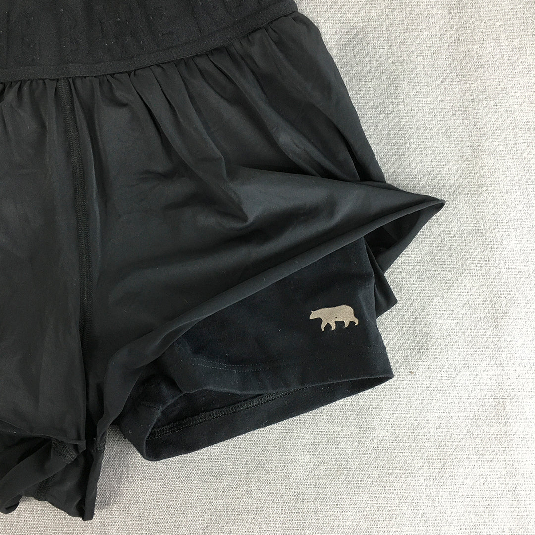 Running Bare Womens Shorts Size 8 AU Black Lined Elastic Waist Running