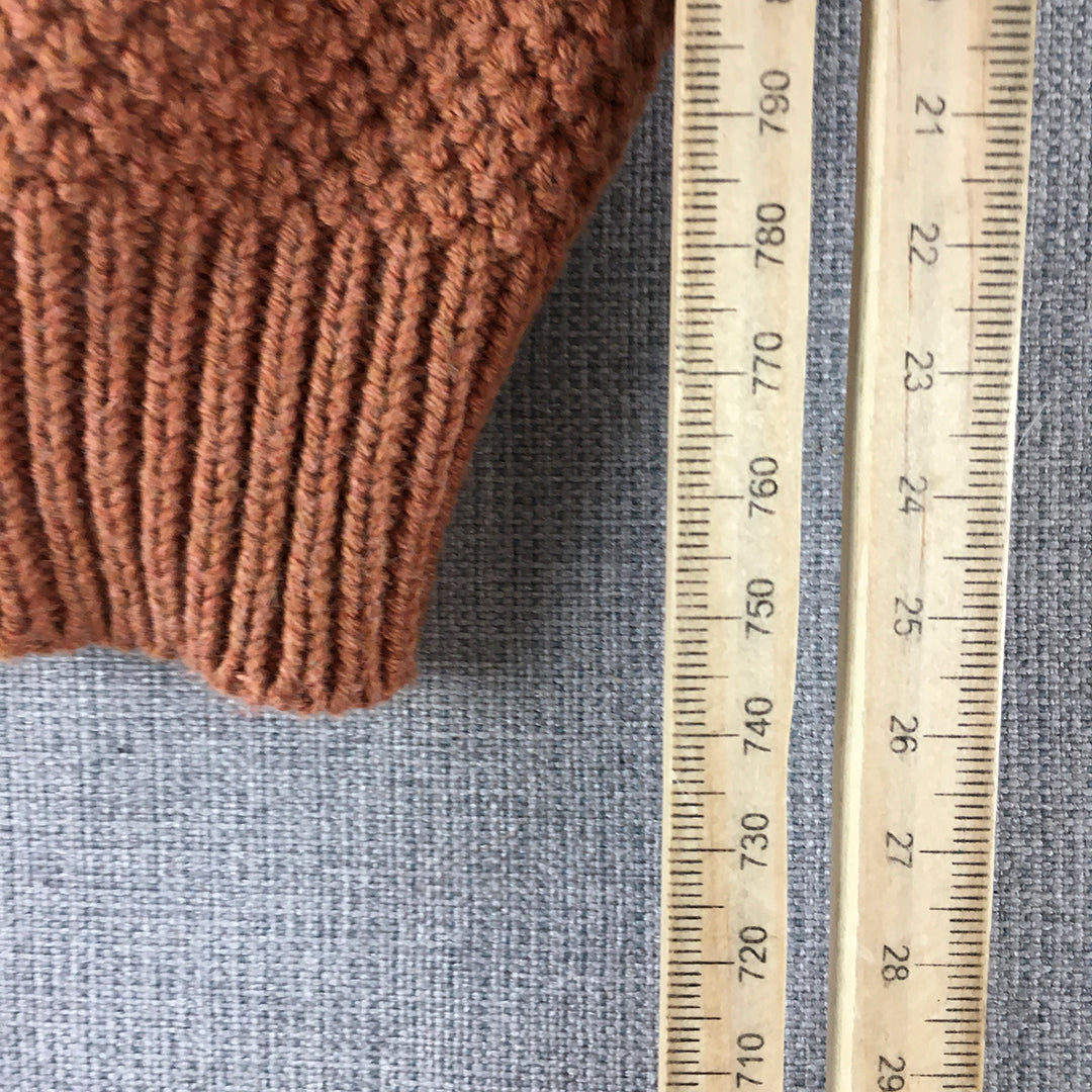 Jamie Kay Baby Cardigan Size 0 - 3 Months Brown Button Up Cable Knit Hoodie