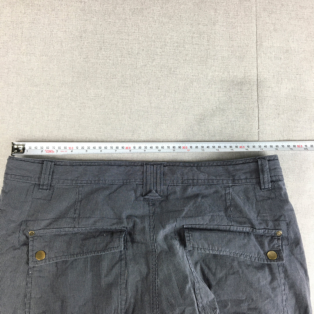 Core Mens Chino Shorts Size 36 Navy Blue Striped Pockets Casual