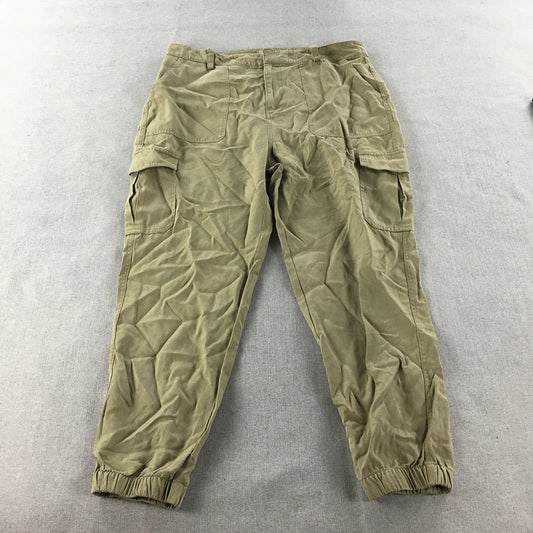 Forever New Womens Cargo Pants Size 12 AUS Khaki Green Utility Pockets