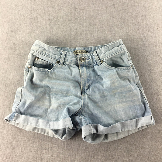 Wakee Denim Womens Shorts Size 8 Blue Light Wash Pockets