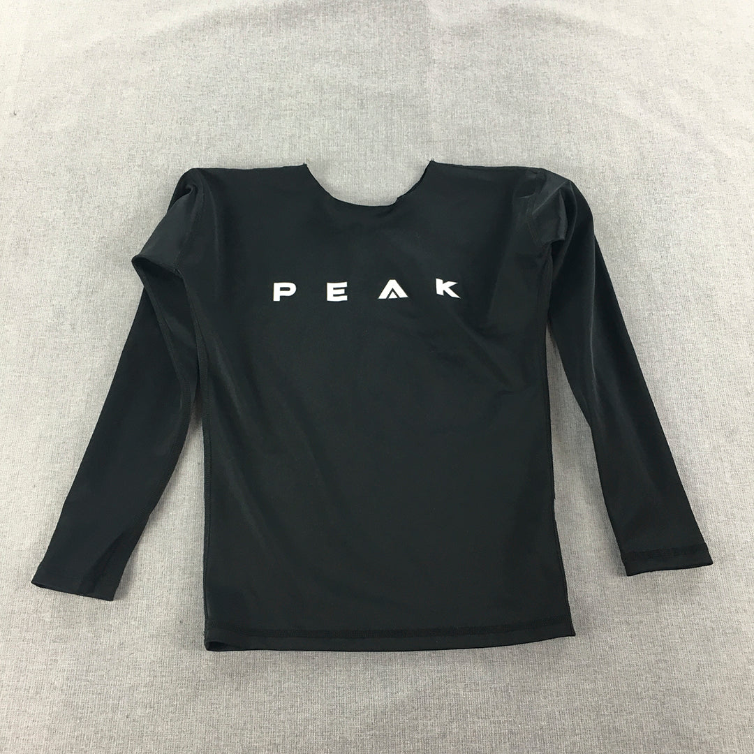 Peak Womens Top Size 10 Black Long Sleeve Athletic Running Gym