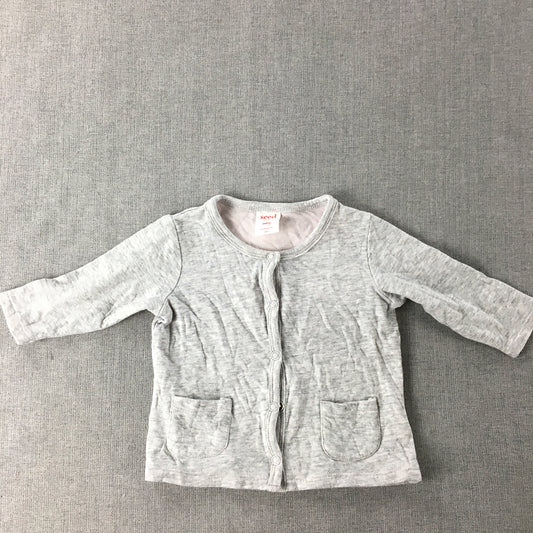 Seed Heritage Baby Top Size 000 (0 - 3 Months) Grey Snap Button Long Sleeve