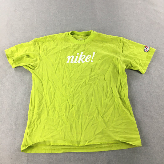 Nike Mens T-Shirt Size M Green Logo Short Sleeve Crew Neck Tee